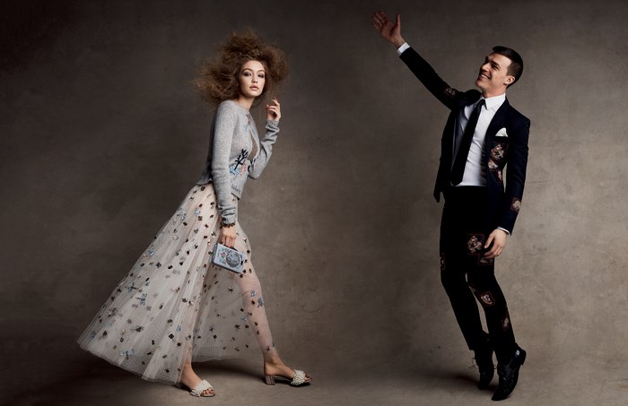 Gigi Hadid and a man in a suit