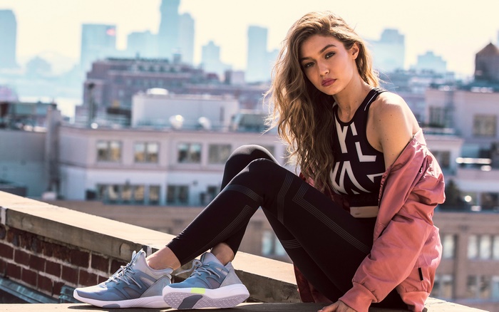 Gigi Hadid on a rooftop