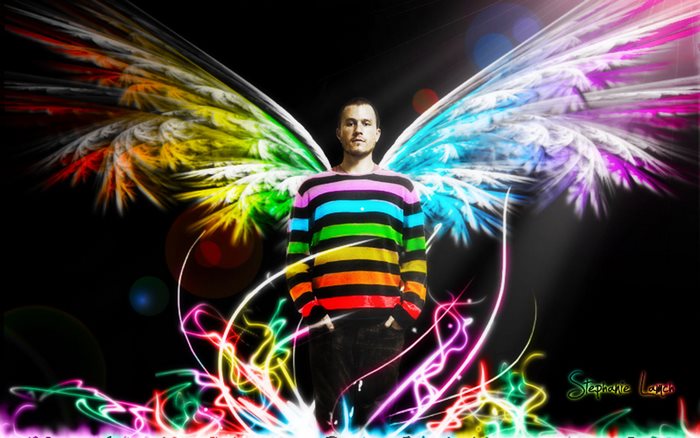 Heath Ledger with rainbow wings