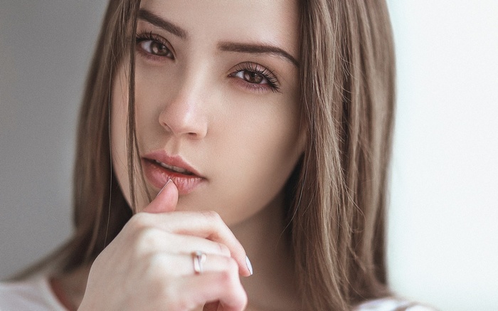 Close-up of a young woman's face