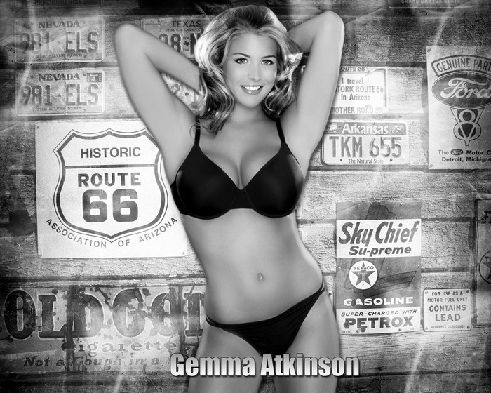 Gemma Atkinson in Bikini with Route 66 Signs