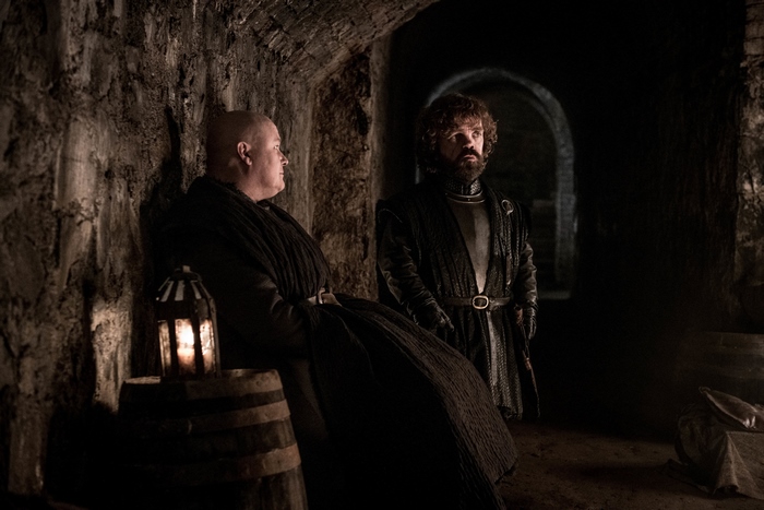 Varys and Tyrion Lannister in a dungeon