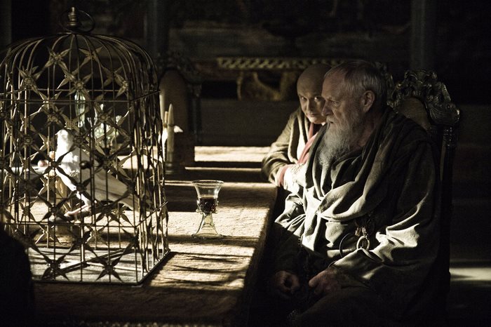 Lord Varys and Grand Maester Pycelle from Game of Thrones