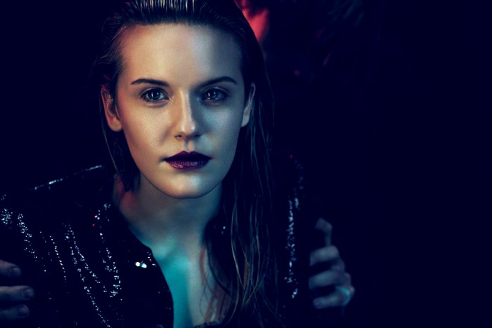 Maggie Grace in sequined jacket