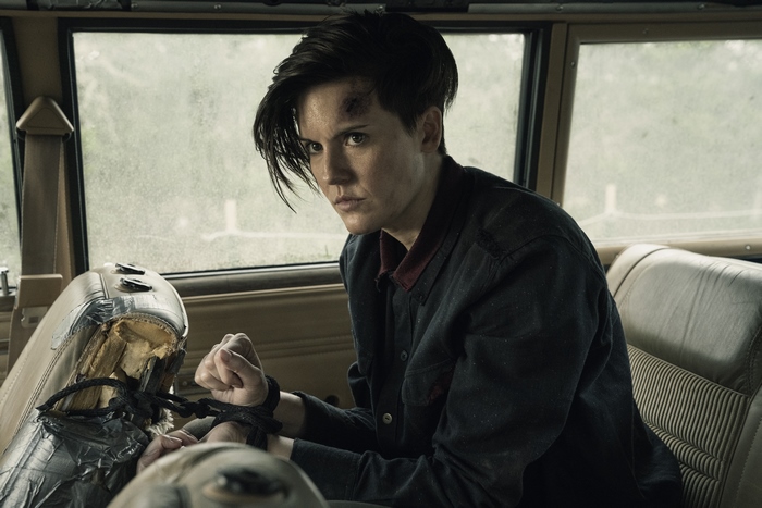 Maggie Grace in a car