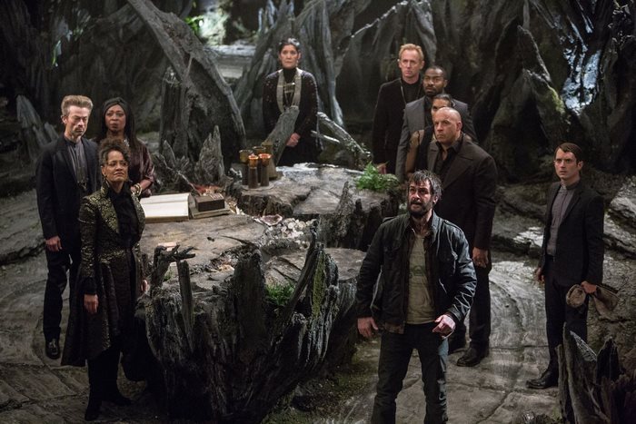 Elijah Wood and group in a cave
