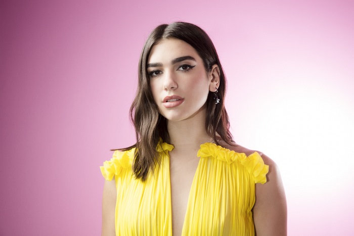 Dua Lipa in yellow dress