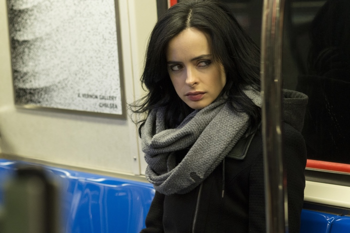 Krysten Ritter on a subway
