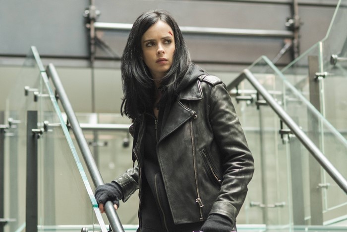 Krysten Ritter on stairs