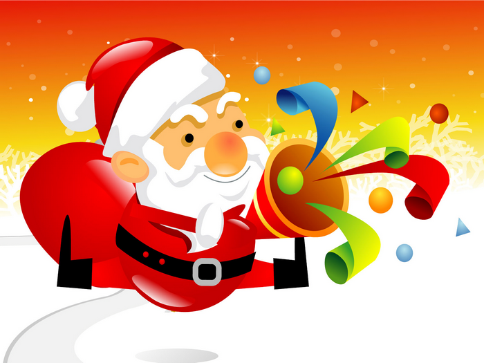 Santa Claus with a party popper