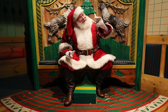 Santa Claus sitting on a throne