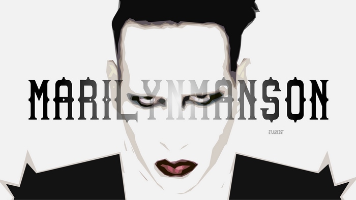 Marilyn Manson portrait with text