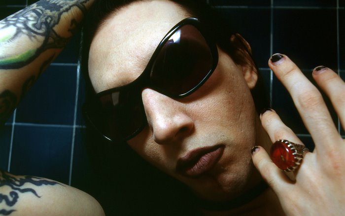 Marilyn Manson with sunglasses and ring