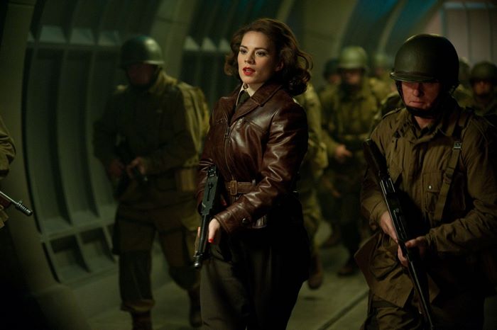 Peggy Carter and soldiers from Captain America