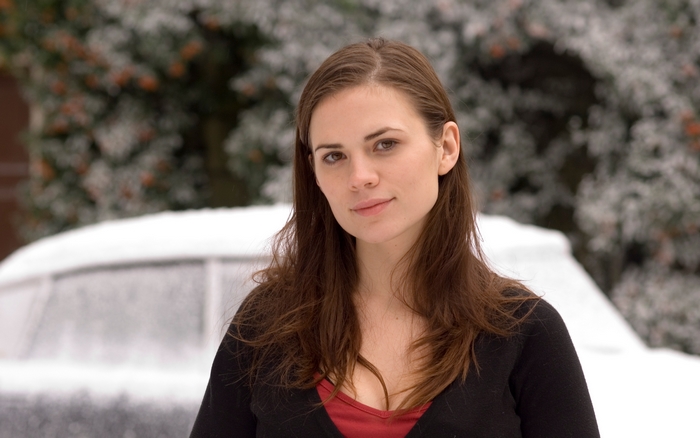 Hayley Atwell in the snow