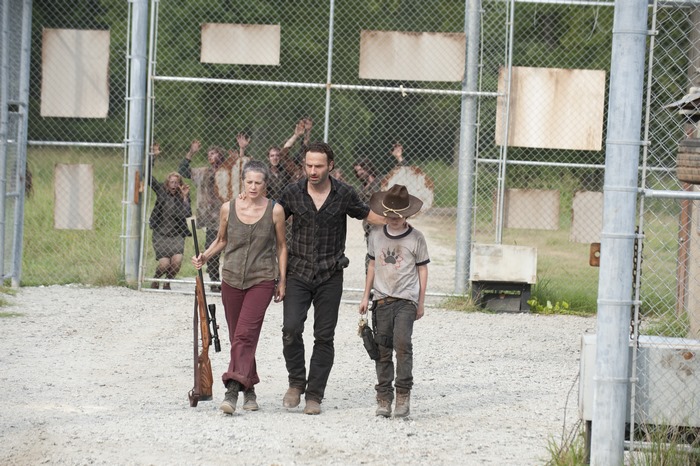 Rick, Carol, and Carl from The Walking Dead