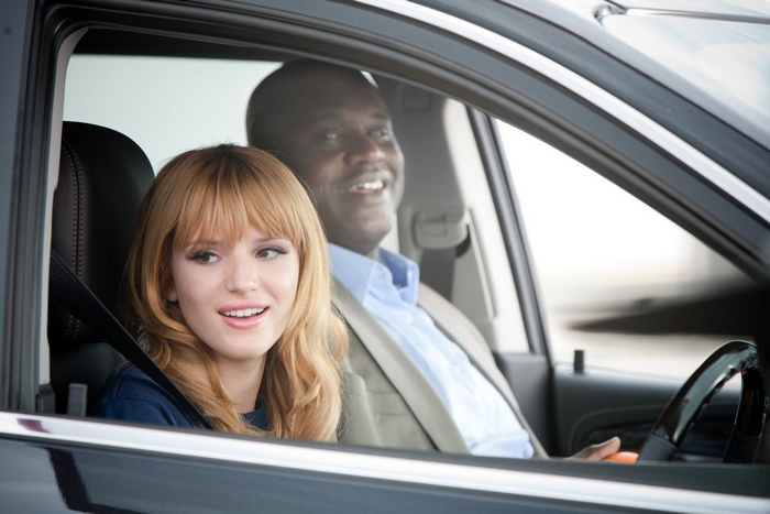 Bella Thorne in a car