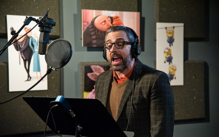 Steve Carell recording voiceover for Despicable Me