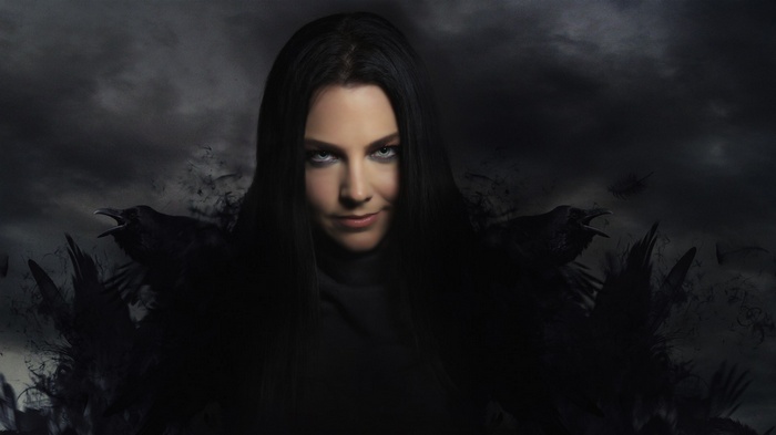 Amy Lee from Evanescence with crows