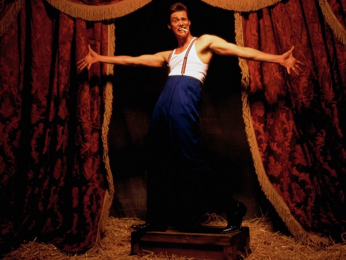 Jim Carrey in a circus tent