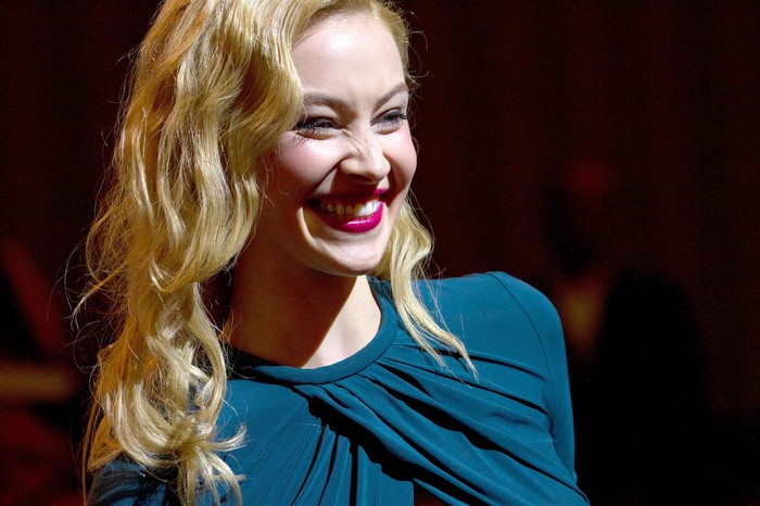 Sarah Gadon smiling