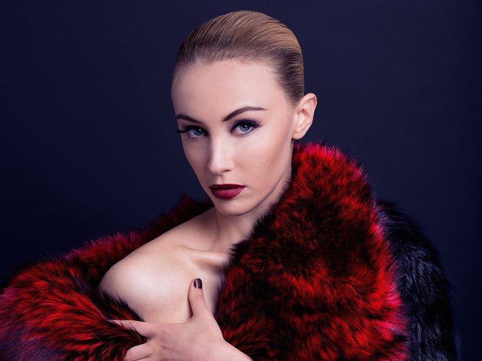 Sarah Gadon in Red Fur
