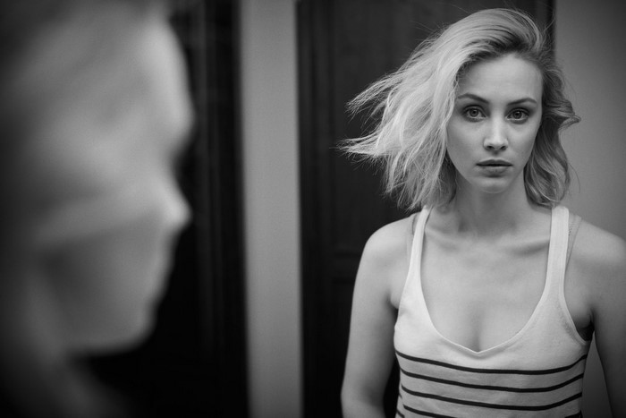 Sarah Gadon in a tank top
