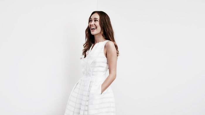 Alycia Debnam-Carey in a white dress