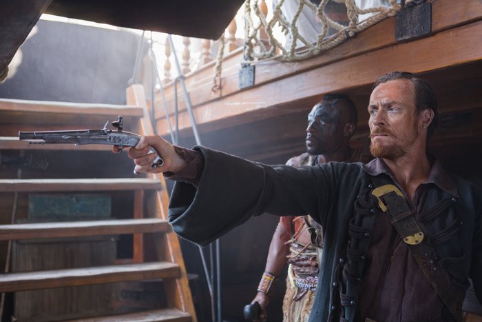 Toby Stephens on a Pirate Ship