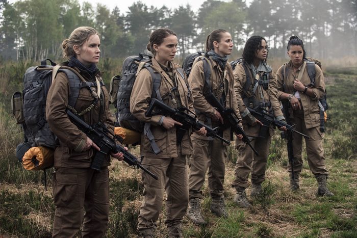 Annihilation: Five women soldiers in a forest