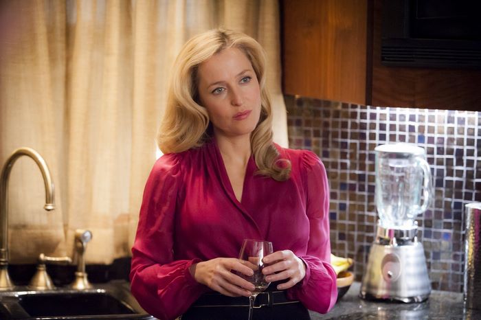 Gillian Anderson in a kitchen