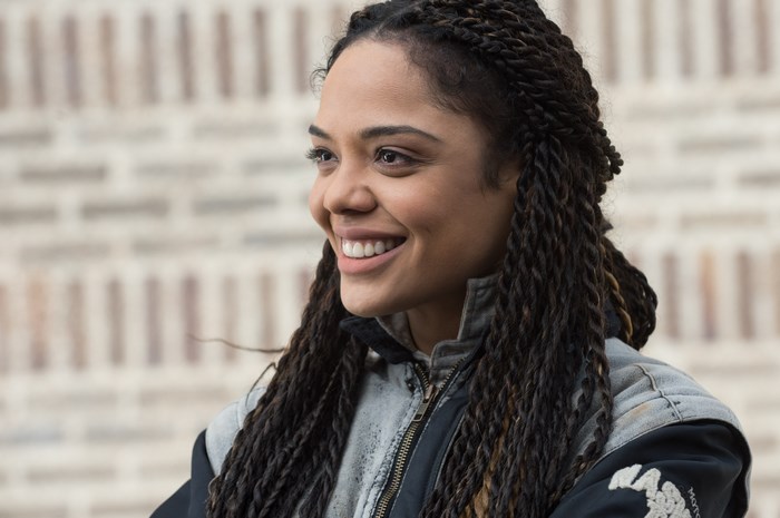 Tessa Thompson in a jacket