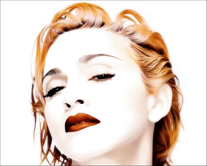 Close-Up Portrait of Madonna with Retro Style