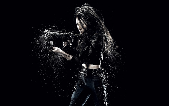 Maggie Q with Gun