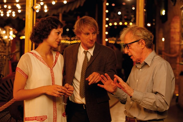 Marion Cotillard, Owen Wilson, and Woody Allen