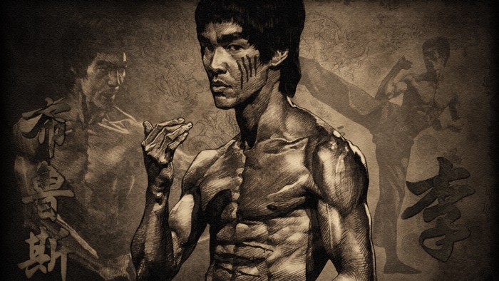 Bruce Lee in martial arts pose