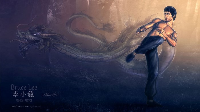 Bruce Lee and Dragon