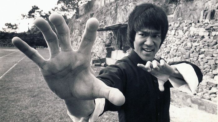 Bruce Lee in a martial arts pose
