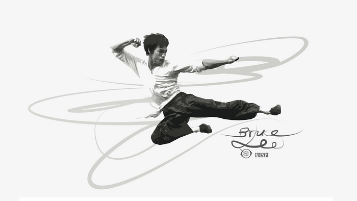 Bruce Lee in action pose