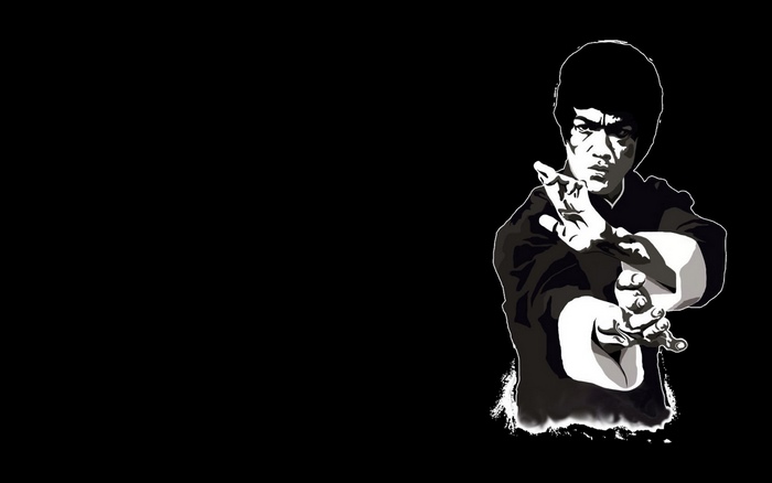 Bruce Lee in martial arts pose