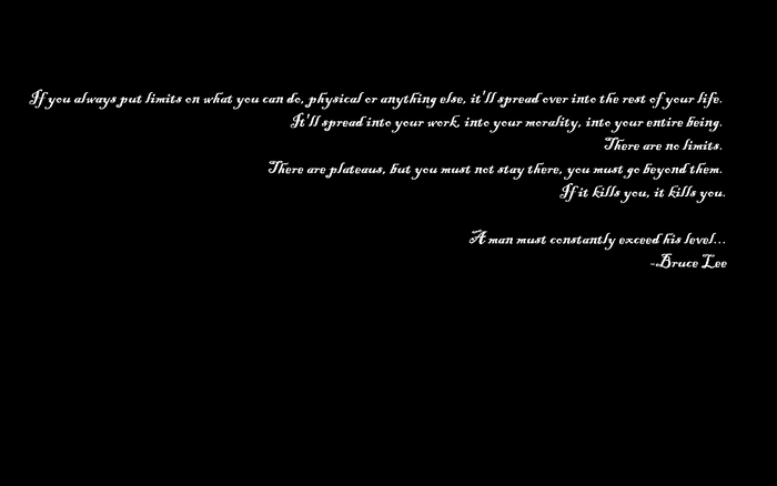 Bruce Lee quote about limits and growth
