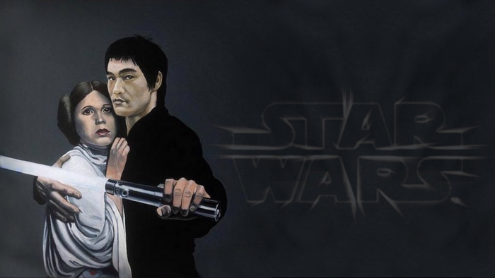 Bruce Lee and Princess Leia from Star Wars