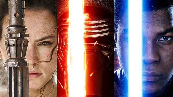 Rey, Kylo Ren, and Finn from Star Wars
