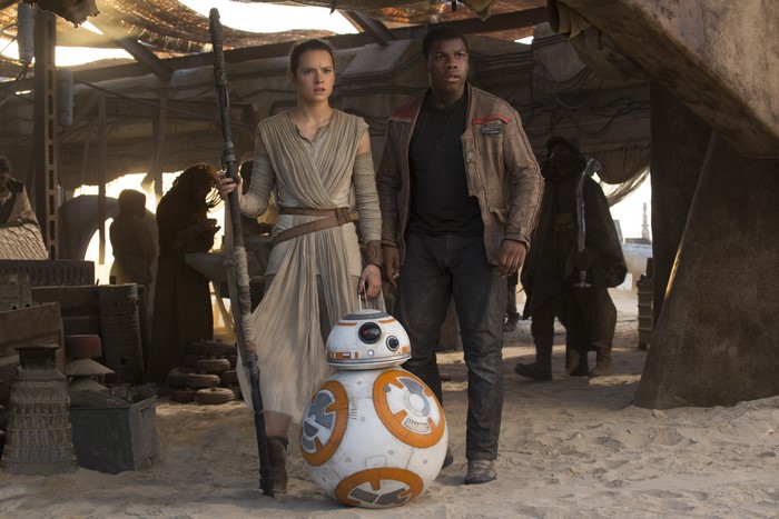 Rey and Finn with BB-8 from Star Wars