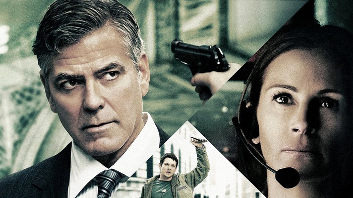 George Clooney, Julia Roberts, and Jack O'Connell in Money Monster