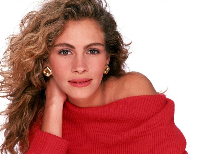 Julia Roberts in a red sweater