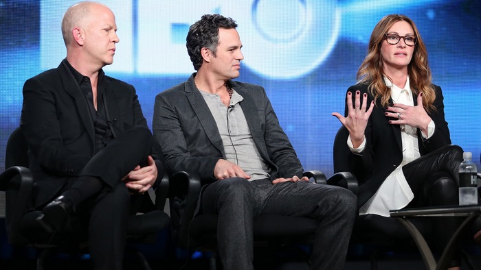 Julia Roberts, Mark Ruffalo, and Ryan Murphy at an event