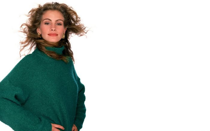 Julia Roberts in a green turtleneck
