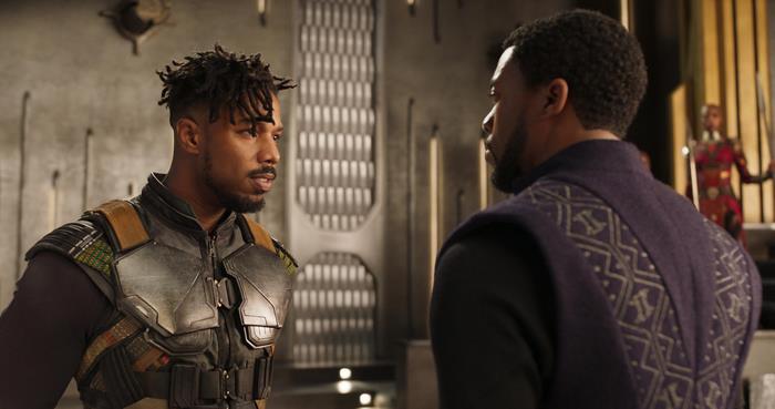 Erik Killmonger and T'Challa from Black Panther