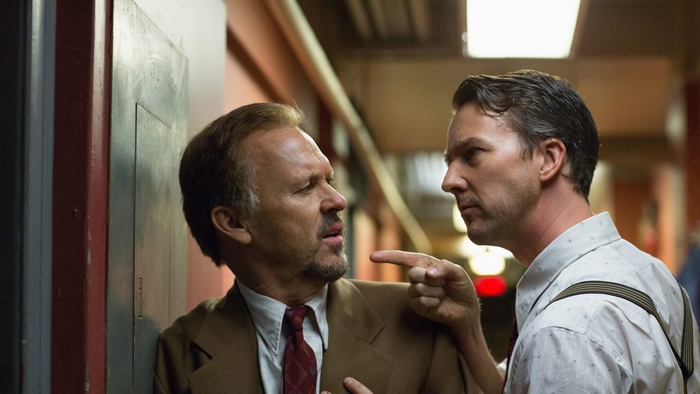 Edward Norton and Michael Keaton in Birdman